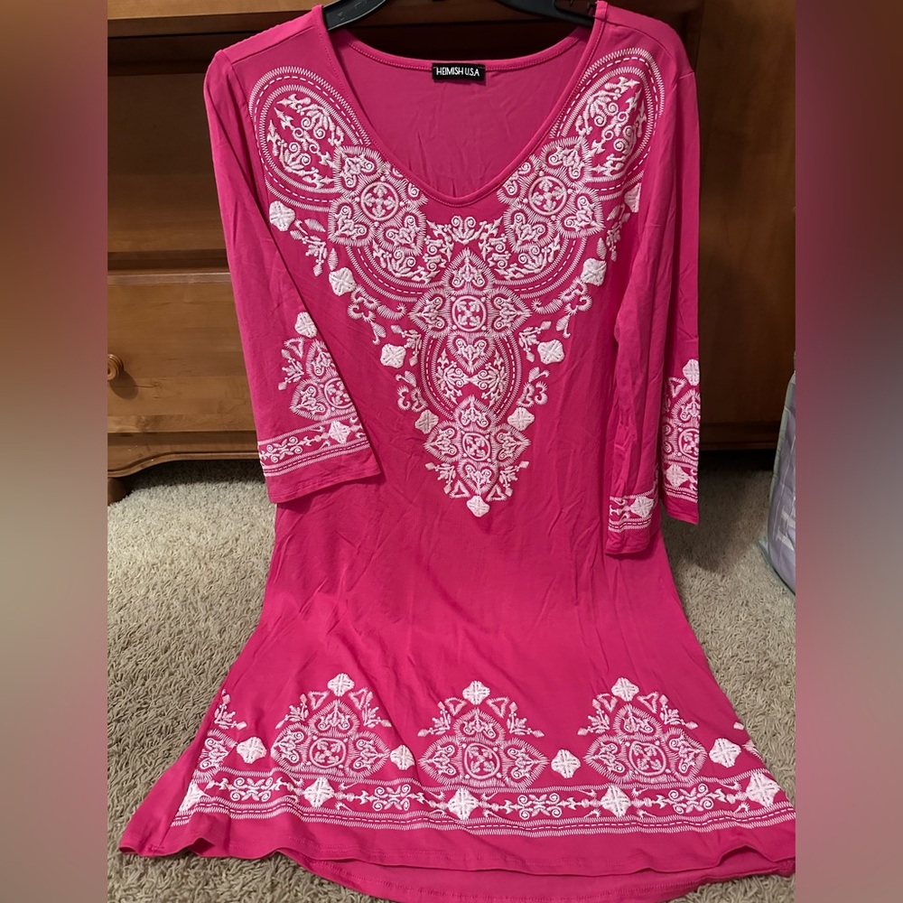 NWOT Pink Embroidered Dress